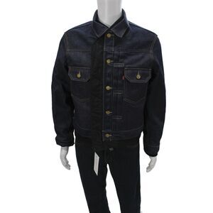 Levi's Mens Bomber Jacket Blue Polyester Button Closure Size 42